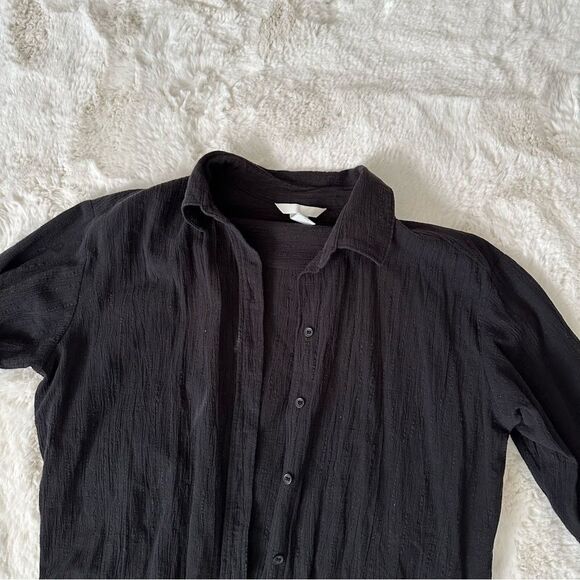 H&M black slouchy button-down - Picture 8 of 16